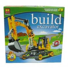 JOC CONSTRUCTIE TIP LEGO,COMPATIBIL 100%,EXCAVATOR SI BULDOZER 2in1,UN CADOU WAW foto