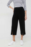 Cumpara ieftin Dkny pantaloni de lana femei, culoarea negru, lat, high waist