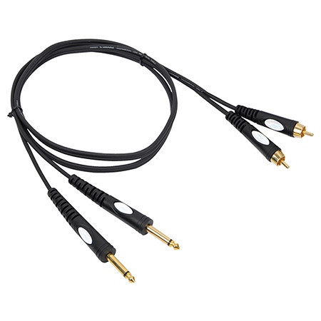 Cablu audio 2x RCA - 2x Jack, 6.35 mono, 3 metri, BST