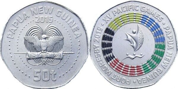 Papua Noua Guinee 2015 - 50 toea, South Pacific Games, color, UNC