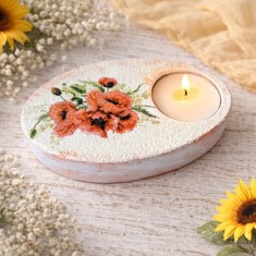Suport lumanare ipsos maci &ndash; decor handmade 122932