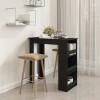 VidaXL Masă de bar cu raft de depozitare, negru, 102x50x103,5 cm, PAL 809468