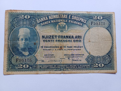 Albania 20 Franka,Franci 1926-RAR foto