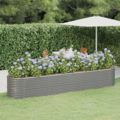 vidaXL Strat &icirc;nălțat grădină gri 368x80x68cm oțel vopsit electrostatic
