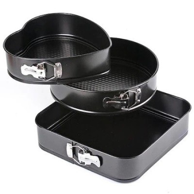 Set 3 forme copt, inima cerc si patrat, inox foto