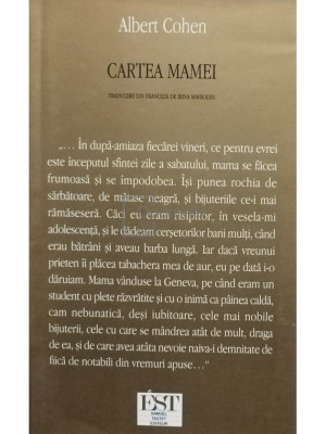 Albert Cohen - Cartea mamei (editia 2002) foto