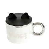 Cana cu capac negru si urechi decorative 360 ml