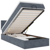 Cumpara ieftin Cadru de pat otoman cu saltea Gri inchis 80x200cm catifea
