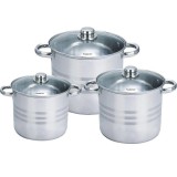Set 3 oale inox cu capac Royalty Line, inox