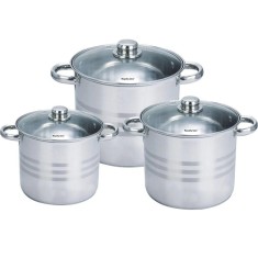 Set 3 oale inox cu capac Royalty Line, inox