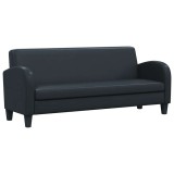 VidaXL Canapea cu 3 locuri, negru, piele artificială