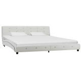 Cadru de pat, alb, 180 x 200 cm, piele ecologica GartenMobel Dekor, vidaXL