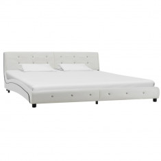 Cadru de pat, alb, 180 x 200 cm, piele ecologica GartenMobel Dekor foto