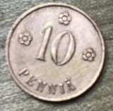 MNDSTR053 Finlanda (curatata) 10 Pennia 1938