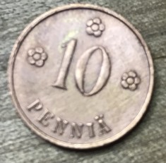 MNDSTR053 Finlanda (curatata) 10 Pennia 1938