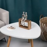 Decoratiune de masa cu banca din lemn si figurina cuplu, 15.5x11x21cm, CMCLASS