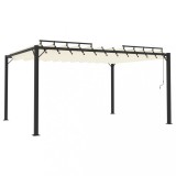 Cumpara ieftin Pavilion cu acoperis jaluzea, crem, 3x4 m, tesatura/aluminiu