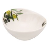 Bol Oval Portelan Alb cu Model Masline - Design Mediteranean, CMCLASS