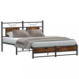 Cumpara ieftin Cadru pat fără saltea stejar fumuriu 150x200 cm lemn prelucrat