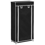 Cumpara ieftin Dulap pantofi material textil cu capac, negru, 58x 28x106 cm