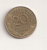 Moneda Franta - 20 Centimes 1989 v2, Europa