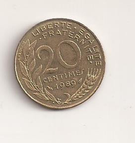 Moneda Franta - 20 Centimes 1989 v2 foto