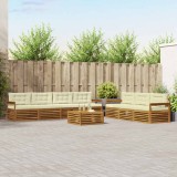 vidaXL Set de canapele de exterior cu pernă 8 pcs Natural și Crem 3373125