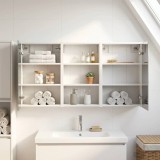 vidaXL Set dulap baie cu raft 3 pcs 126 x 16 x 62.5 cm Lemn compozit 3403824