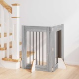 vidaXL Poartă pentru c&acirc;ini cu suporturi 2 pcs Sonoma gri 60 x 80 cm 892094