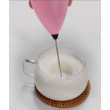 Mixer spumant cafea electric cu baterii roz