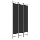 Cumpara ieftin Paravan de camera cu 3 panouri, negru, 120x220 cm, textil