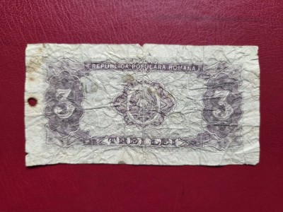 Bancnota 3 lei 1952 foto
