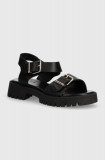 Wojas sandale de piele 7610851 femei, culoarea negru, cu platforma