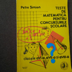 TESTE DE MATEMATICA PENTRU CONCURSURILE SCOLARE PETRE SIMION RF10/3