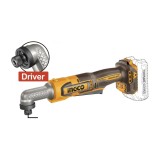 Filetanta unghiulara cu impact INGCO CAIRLI2081, 20V, Brushless, 80Nm, HEX 1/4&rdquo;, 90 grade, 3 trepte viteza, 2200 RPM, 3400 BPM, fara acumulator si inc