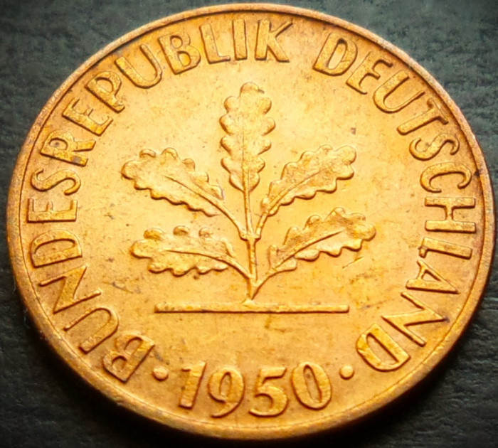 Moneda istorica 1 PFENNIG - RF GERMANIA, anul 1950 * cod 5413 - litera D