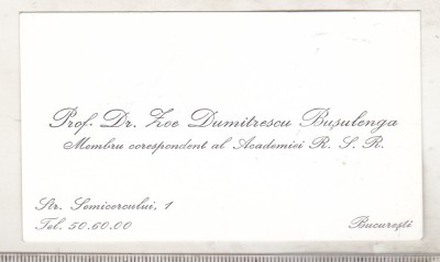 bnk div Carte de vizita cu felicitare olografa - Zoe Dumitrescu Busulenga foto