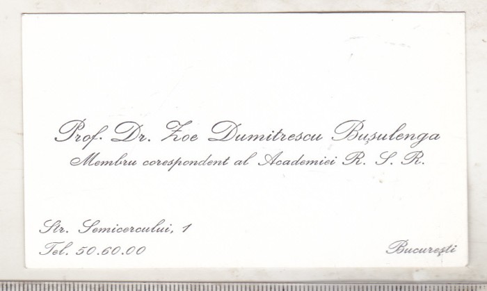 bnk div Carte de vizita cu felicitare olografa - Zoe Dumitrescu Busulenga