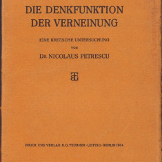 HST C3322 Die Denkfunktion der Verneinung von dr. Nicolaus Petrescu, 1914