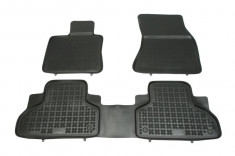 Set covorase auto din cauciuc BMW X5 (F15) 10.2013-03.2019, BMW X6 (F16) 01.2014-12.2019 presuri tip tavita din elastomer, marca Rezaw Plast