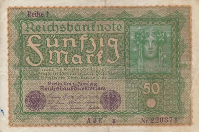 GERMANIA 50 marci 1919 VF+++!!! foto