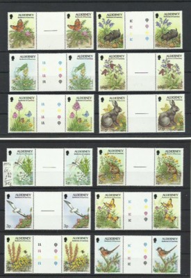 Alderney MNH 1994 / 1997 - fauna animale pasari flora foto