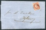 1876 , Lp 39 h , Scrisoare circulata FOLTICENI 16/JUL/1876 la ITZKANY , francata cu o marca 15 BANI brun roscat emisiunea Bucuresti I