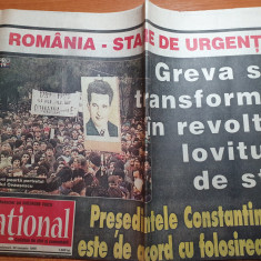ziarul national 20 ianuarie 1999-art greva minerilor din valea jiului