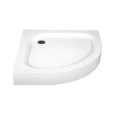 Cadita dus acrilica curbata 80x80 cm Klonberg, Alb. Dimensiuni multiple