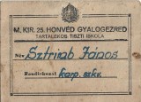 A4548N M kir 25 Honv&eacute;d Gyalogezred [Nagyv&aacute;rad], Tartal&eacute;kos Tiszti Iskola, karpaszom&aacute;nyos szakaszvezető &aacute;gyc&eacute;dula 1940-1944 Oradea