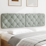 Gossi perna tablie de pat, gri deschis, 180 cm, catifea