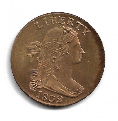 USA Cent - DRAPED BUST 1802 - Replica Muzeu foto