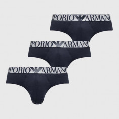 Emporio Armani Underwear slip 3-pack barbati, culoarea albastru marin