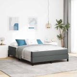 VidaXL Pat cu arcuri cu saltea Gri &icirc;nchis 140 x 200 cm țesătură 3398494